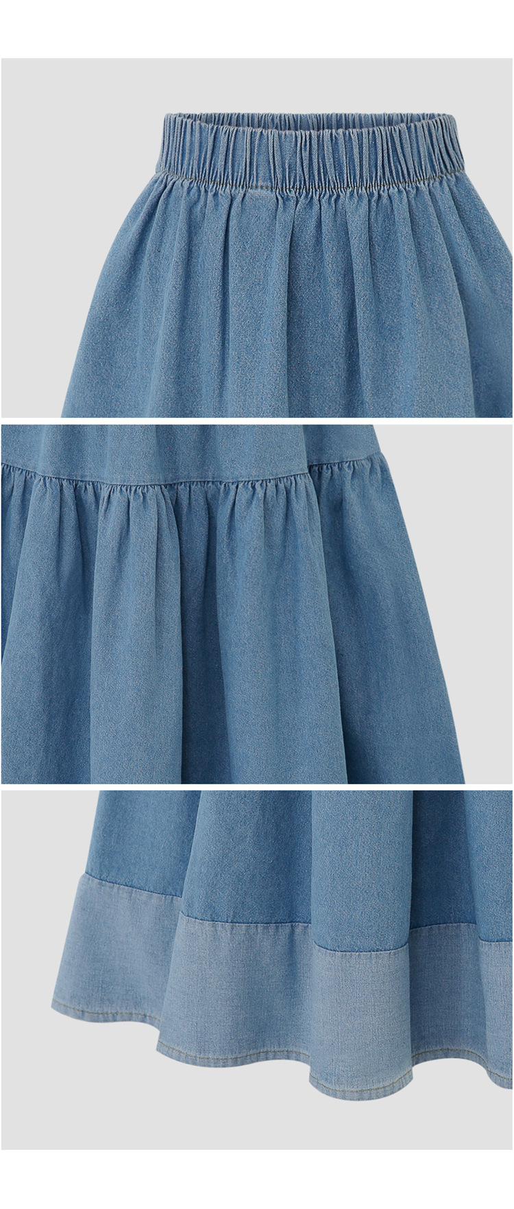 Plus-size Denim Skirt Flared Hem