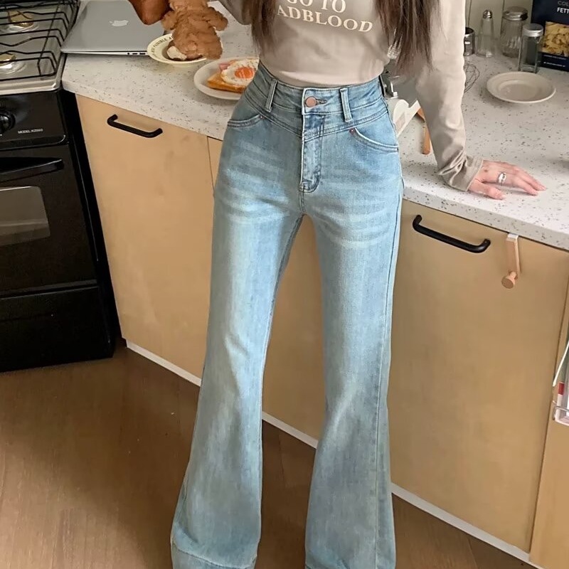 Denim Jeans High-Waisted Raw Edge