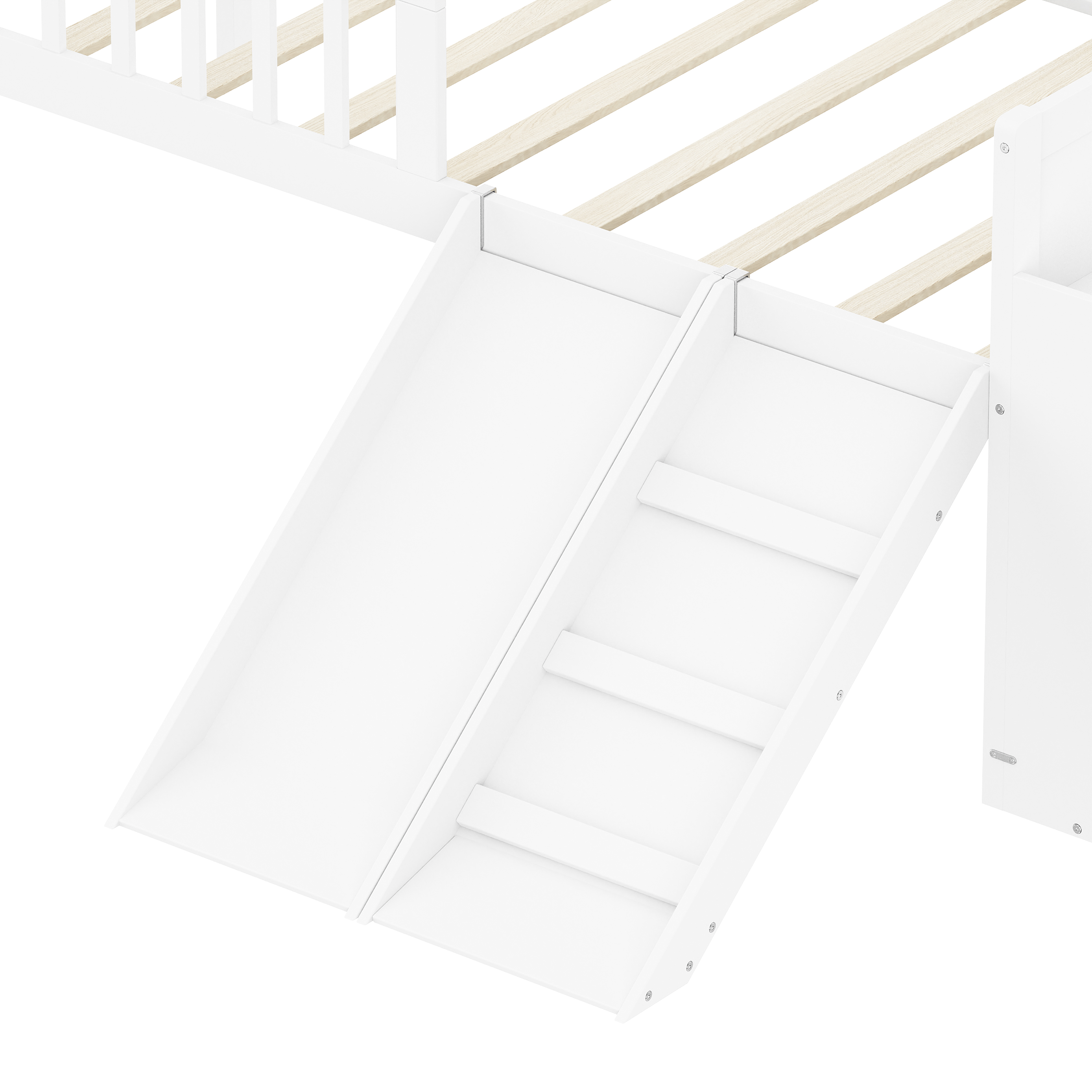 Twin Bed Frame Storage Shelf White