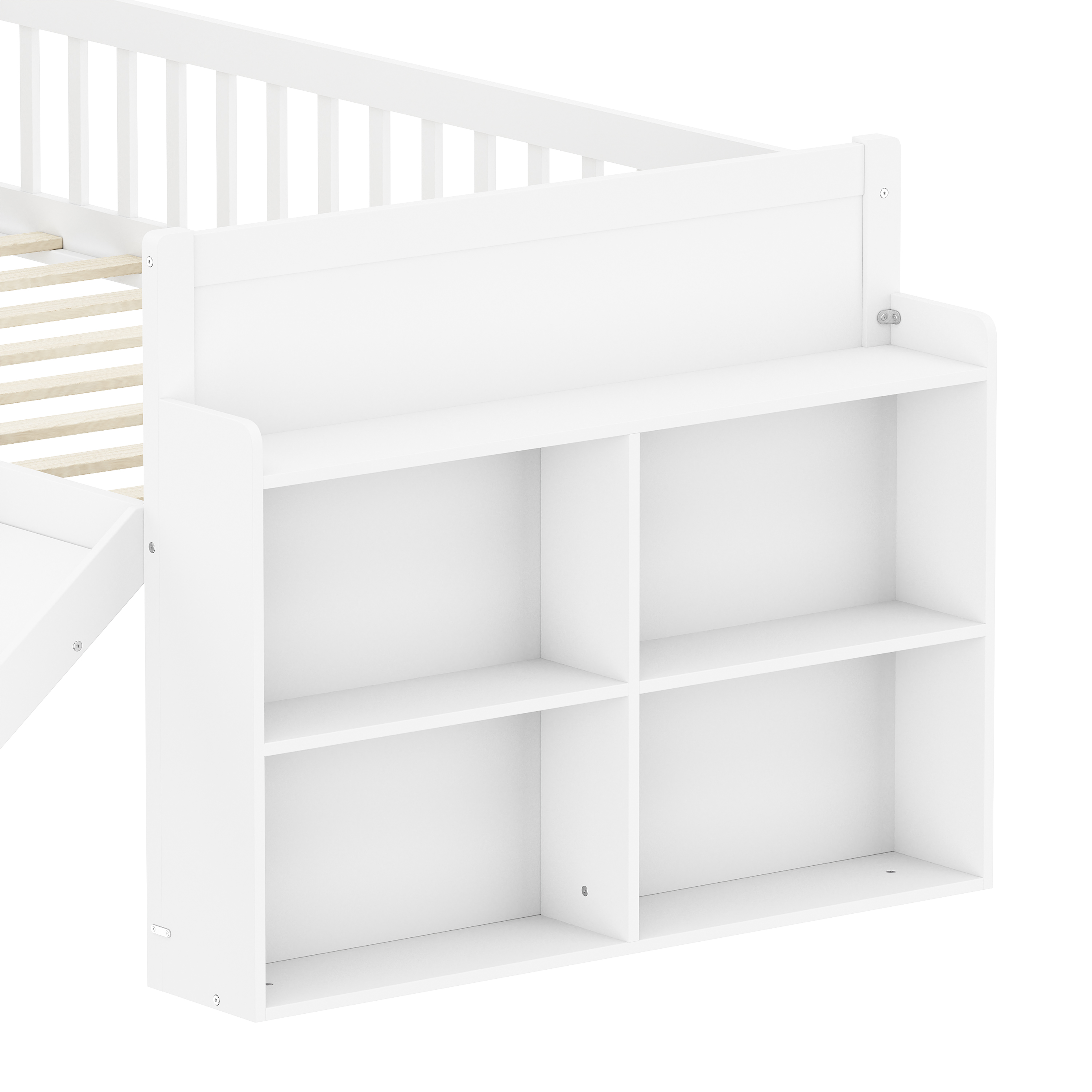 Twin Bed Frame Storage Shelf White