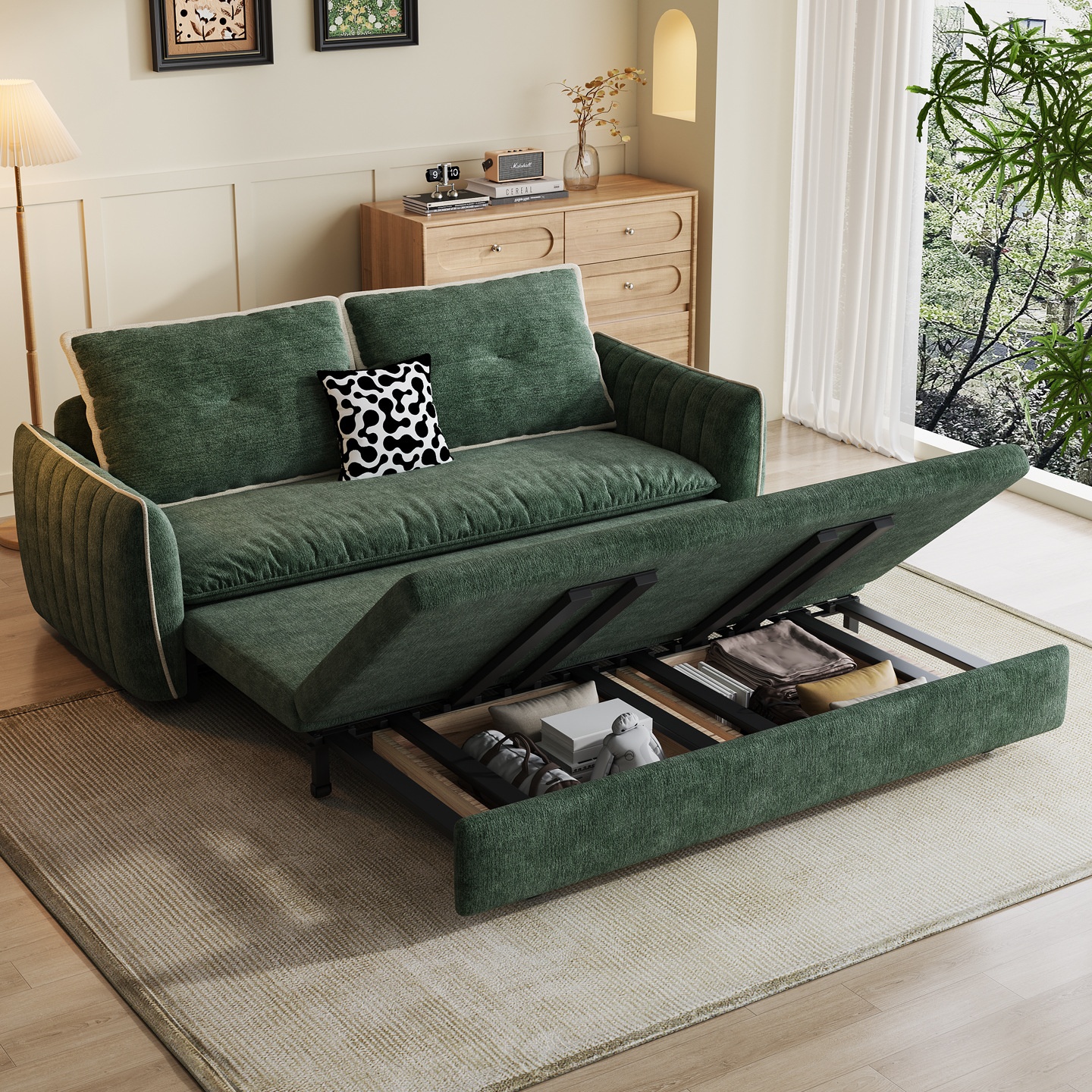 Space-Saving Corduroy Sofa Bed