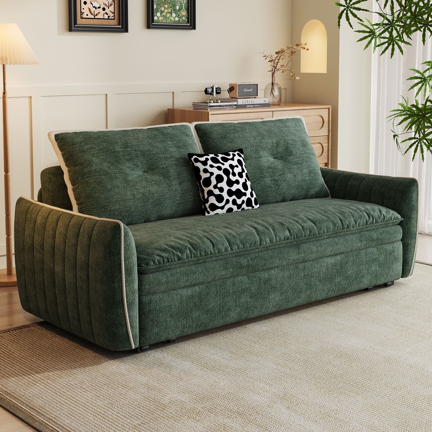 Space-Saving Corduroy Sofa Bed
