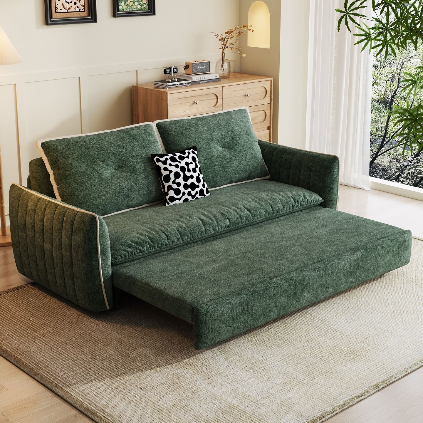 Space-Saving Corduroy Sofa Bed