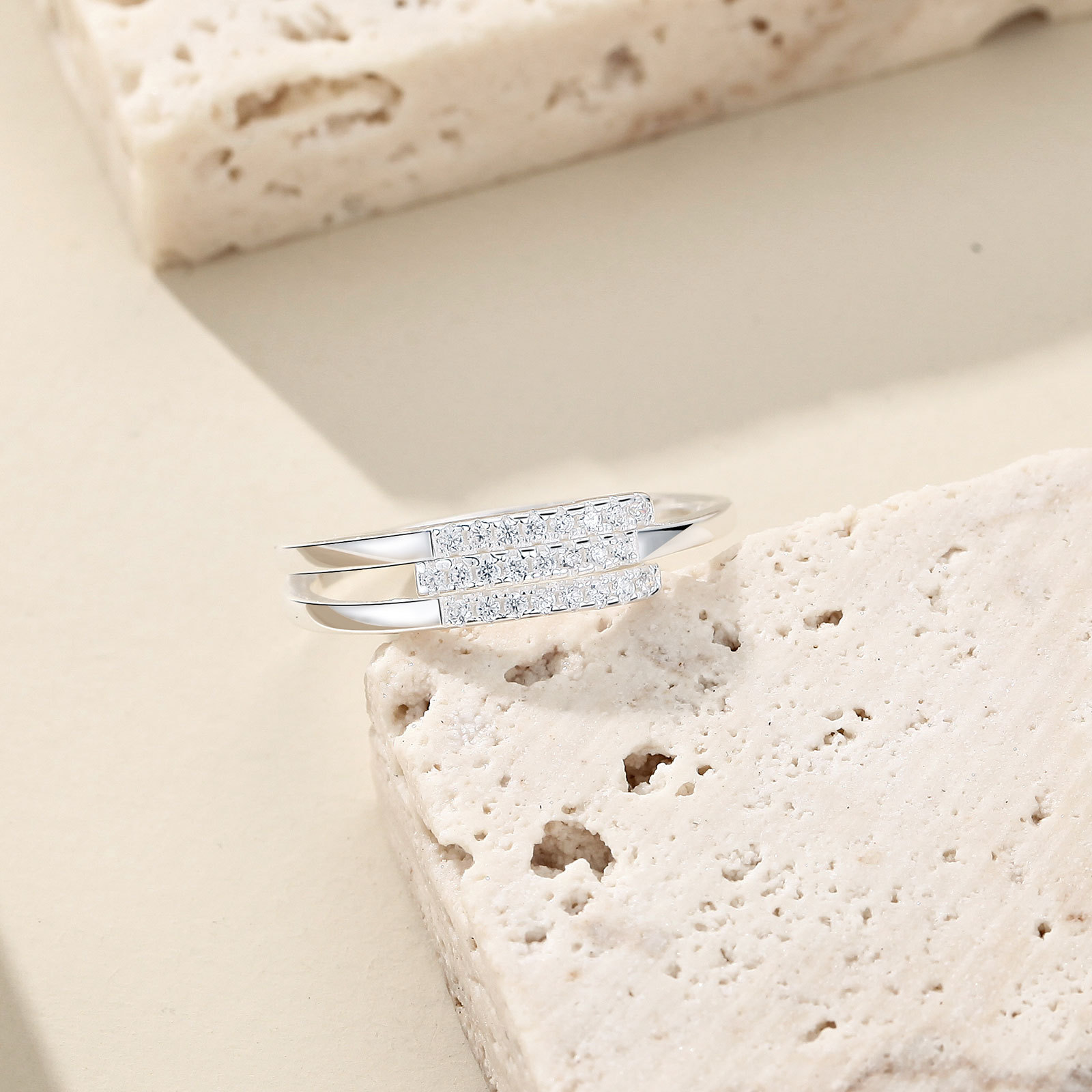 Sterling Silver Zircon Ring