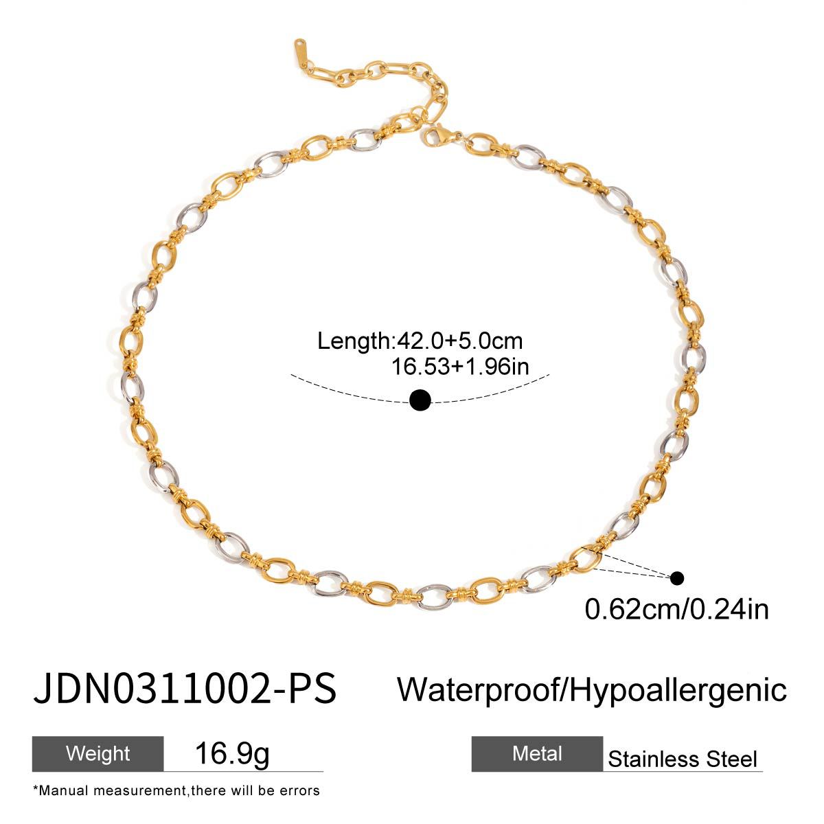 Gold Necklace Stainless Steel Two-tone Chain