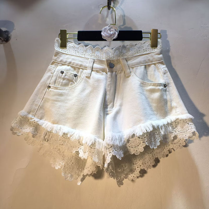 High-waisted Slimming Raw-edge Denim Shorts For Women
