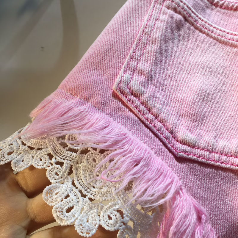 High-waisted Slimming Raw-edge Denim Shorts For Women