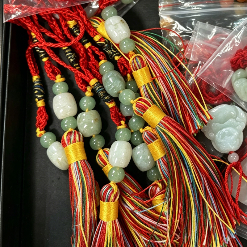 Phone Case Pendant, Jade Tassel Charm