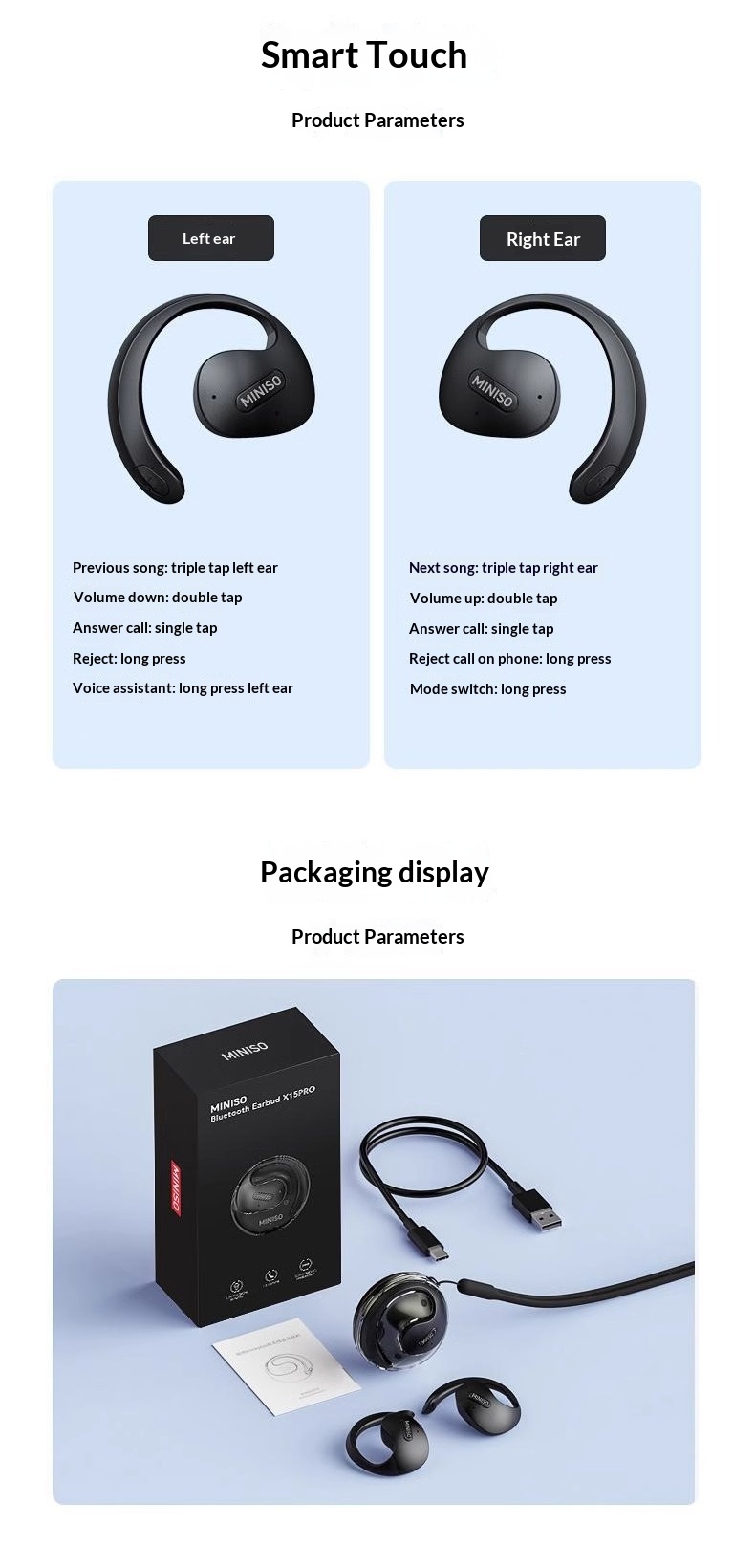 Wireless Bluetooth Ear-Hang Headphones