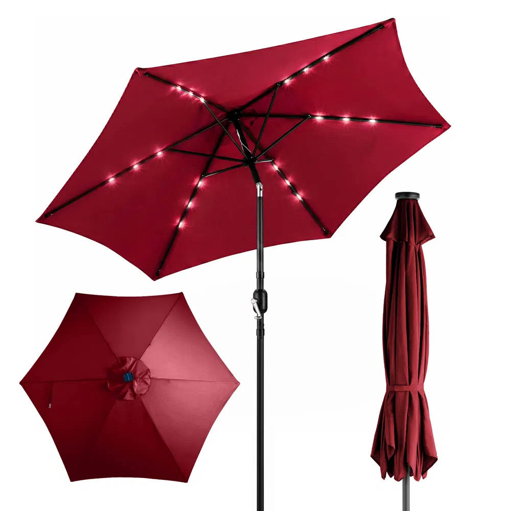 Solar LED Patio Umbrella 9ft