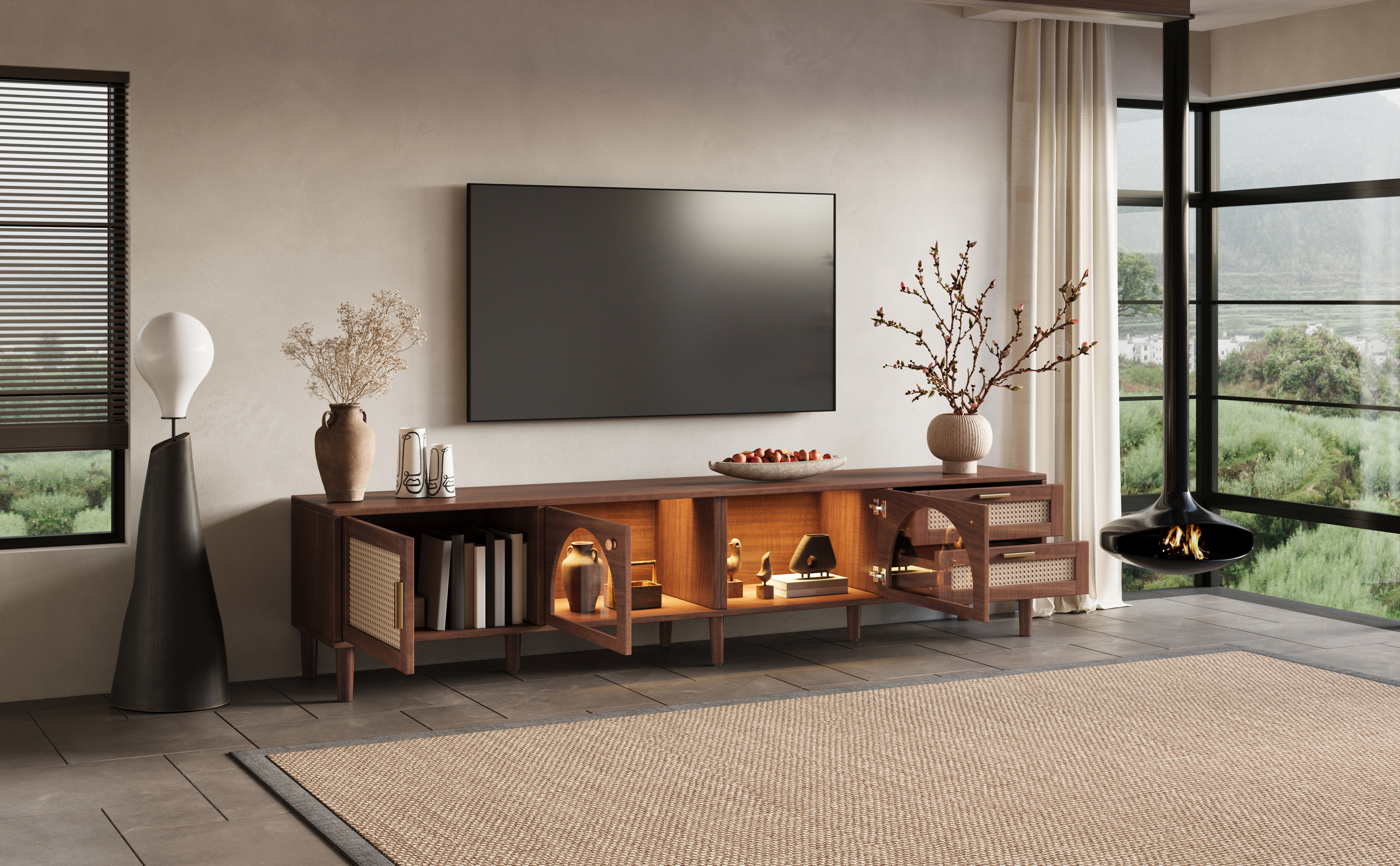 TV Stand With LED Lights