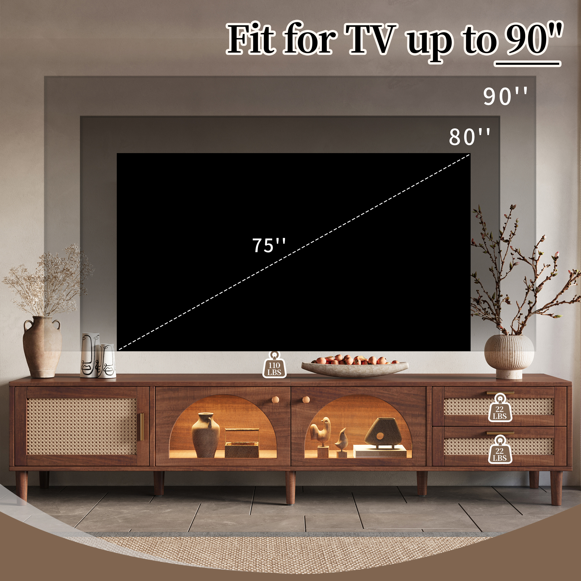 TV Stand With LED Lights