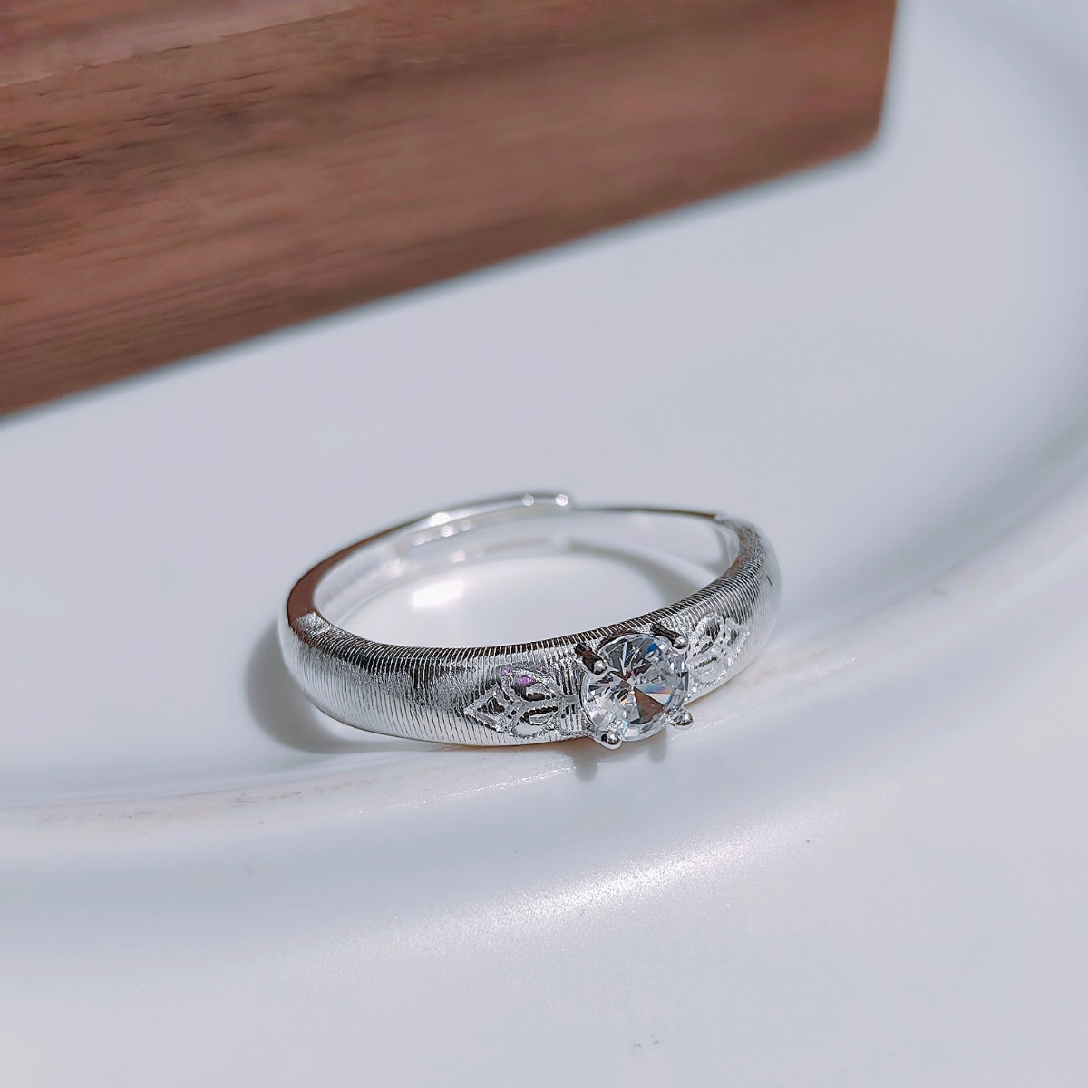 Silver Brushed Wedding Ring