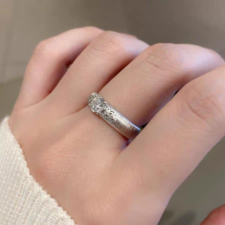 Silver Brushed Wedding Ring