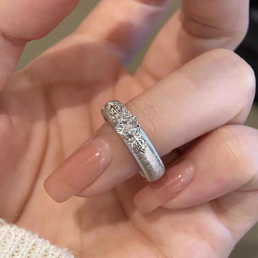 Silver Brushed Wedding Ring