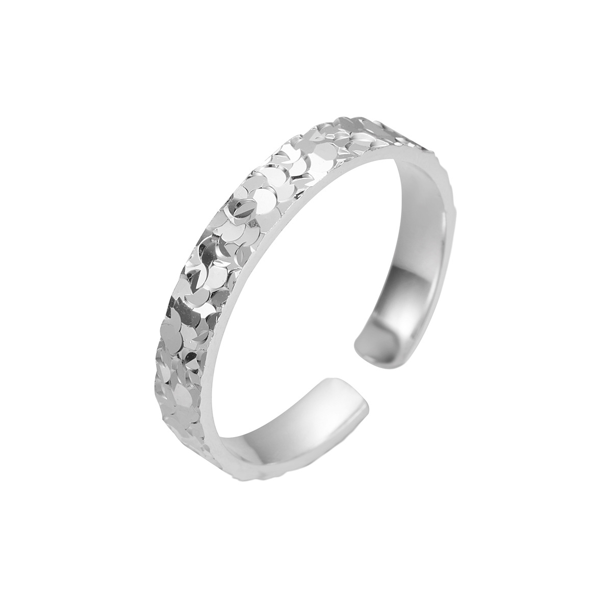Fine Silver Couple Ring, Sparkling, Adjustable