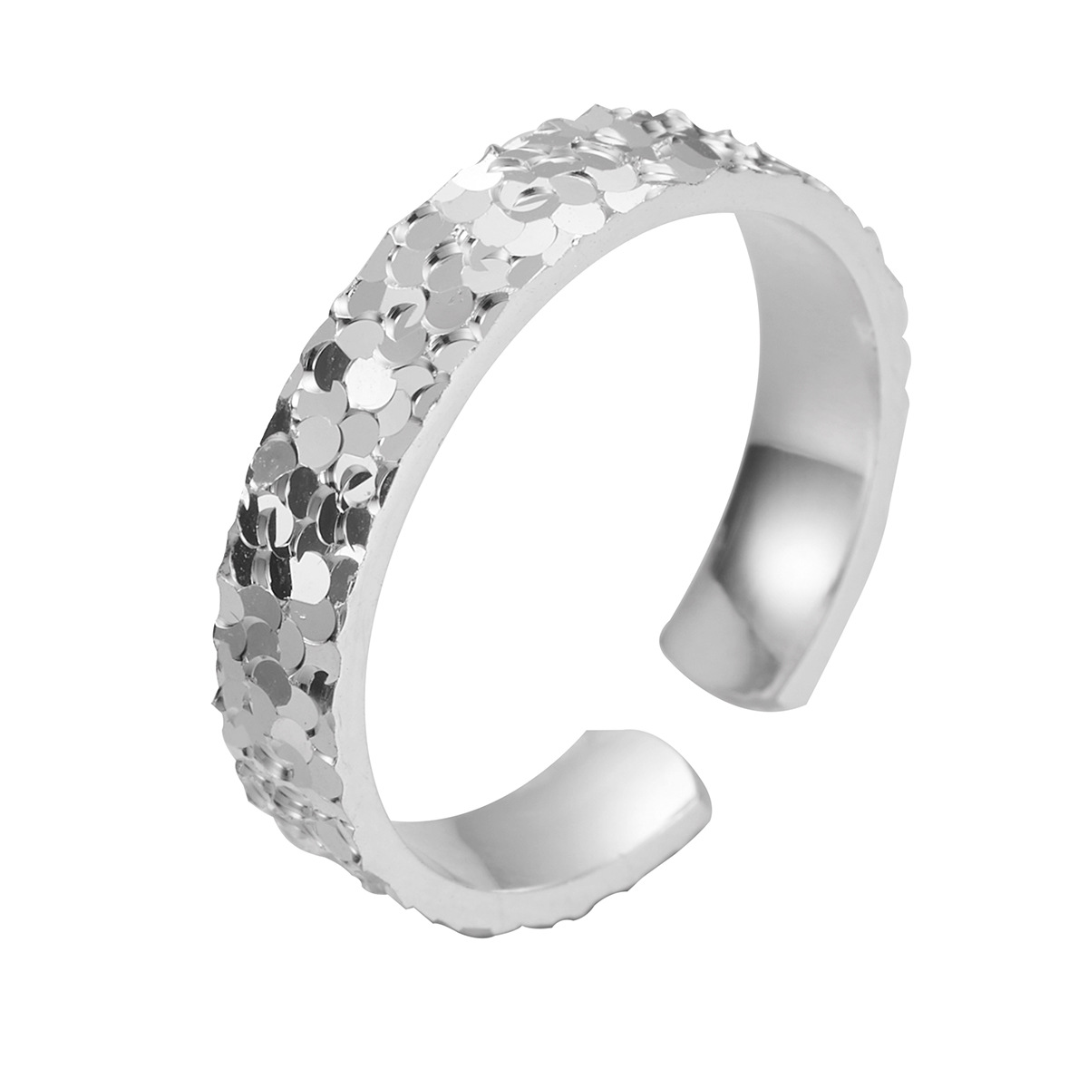 Fine Silver Couple Ring, Sparkling, Adjustable