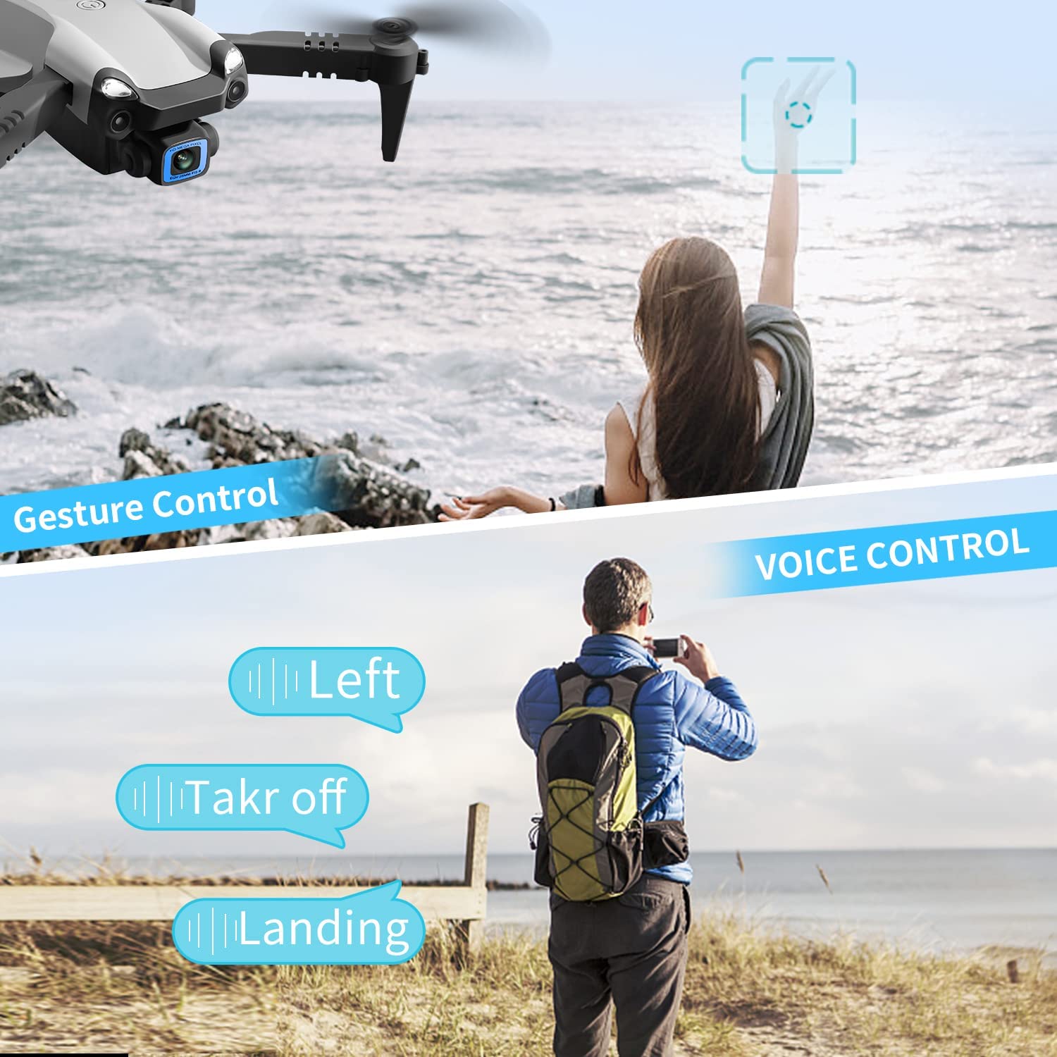 V20 RC Drone WIFI FPV 6K HD Dual Camera Quadcopter