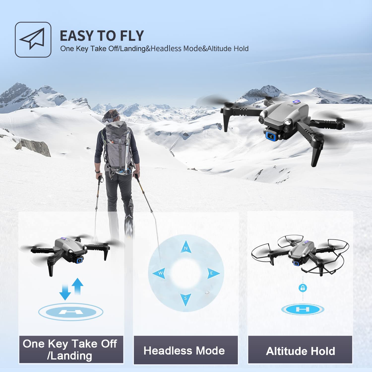 V20 RC Drone WIFI FPV 6K HD Dual Camera Quadcopter