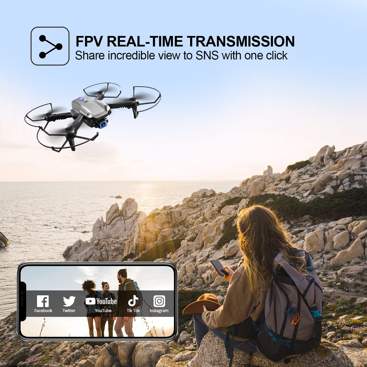 V20 RC Drone WIFI FPV 6K HD Dual Camera Quadcopter
