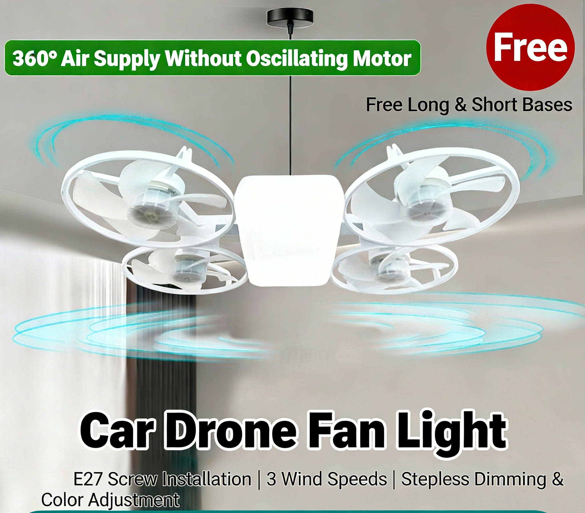 Car Drone Fan Light
