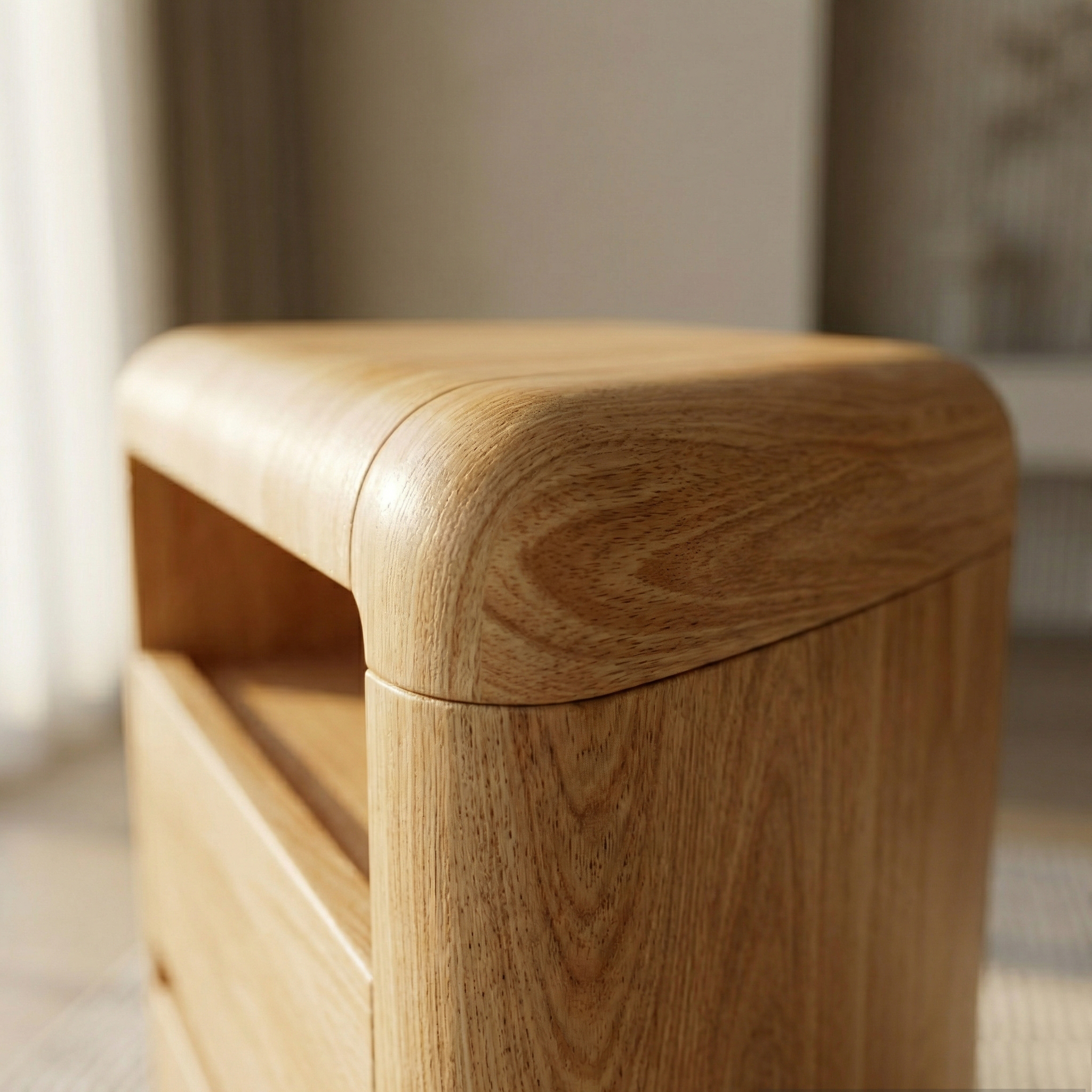 Modern Nightstand With 2 Drawers And Shelves
