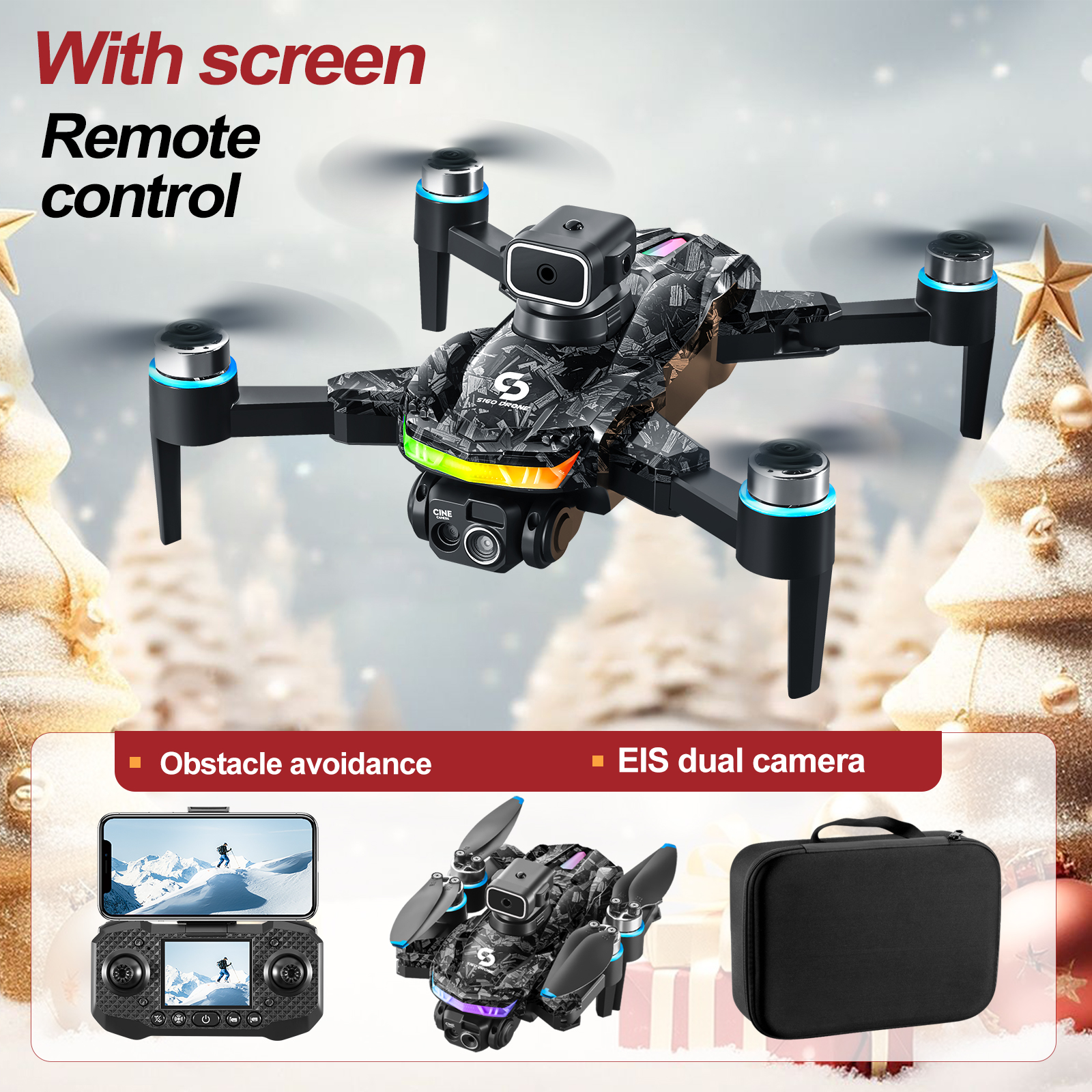 Drone, Foldable, Brushless Quadcopter, RGB