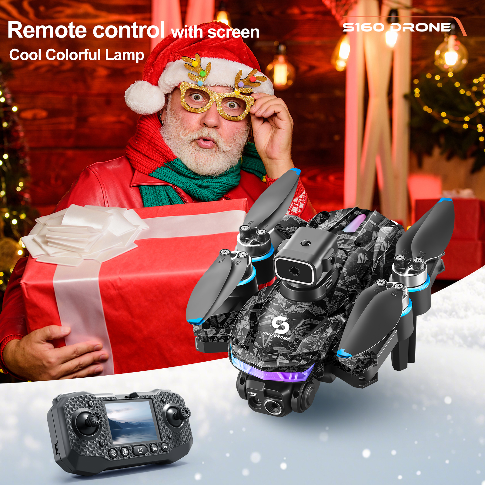 Drone, Foldable, Brushless Quadcopter, RGB
