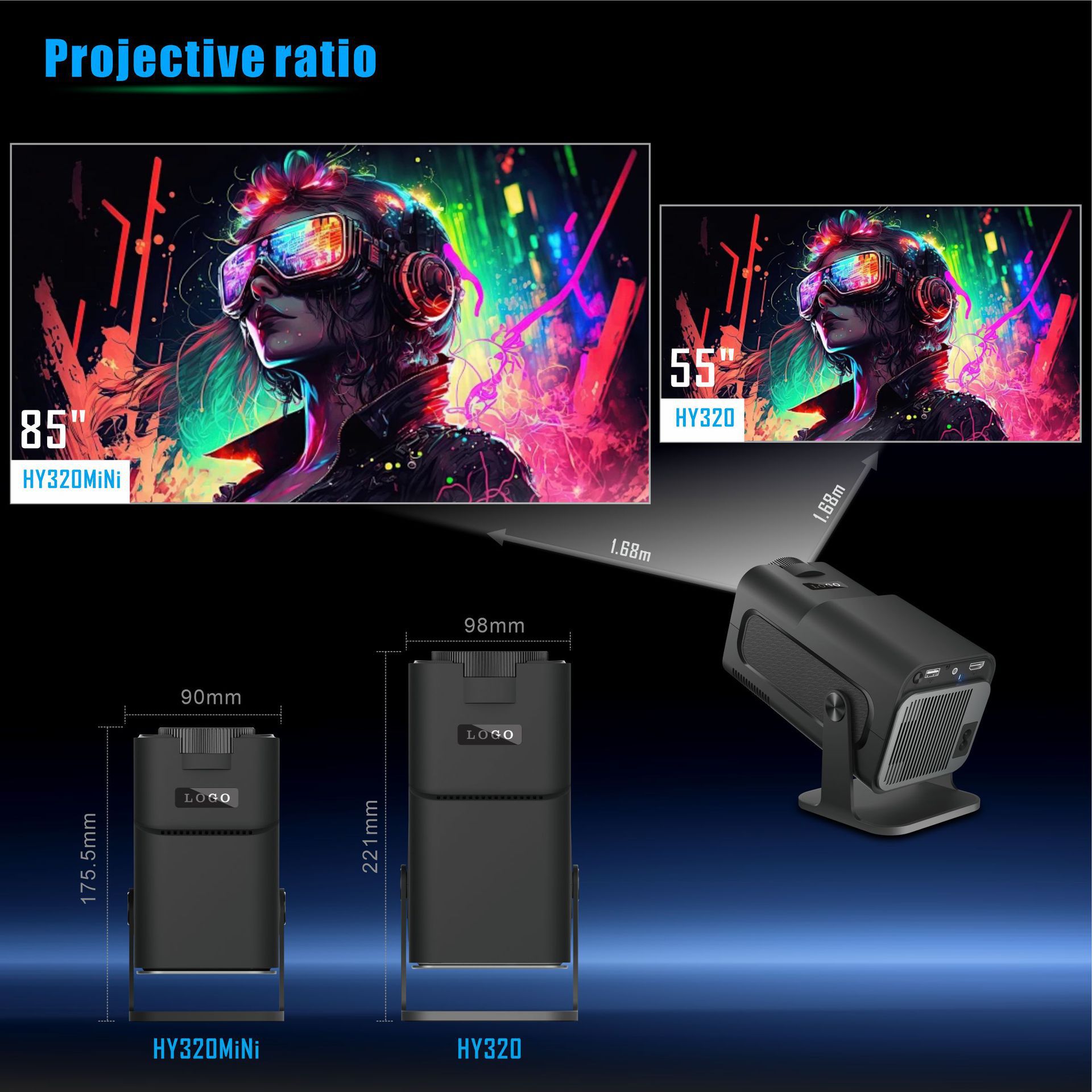 HY320 Mini Projector 720P