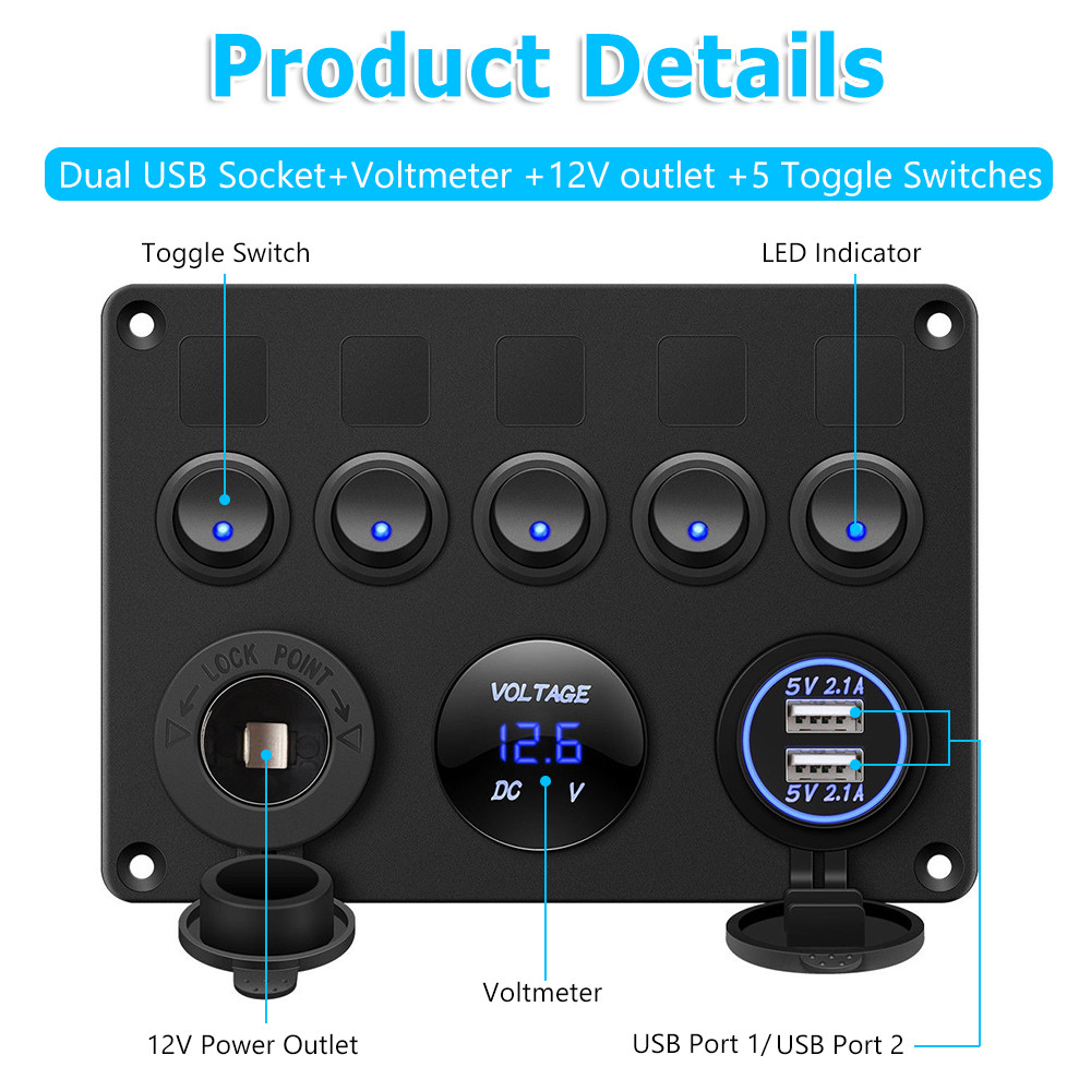 12V Panel USB Charger