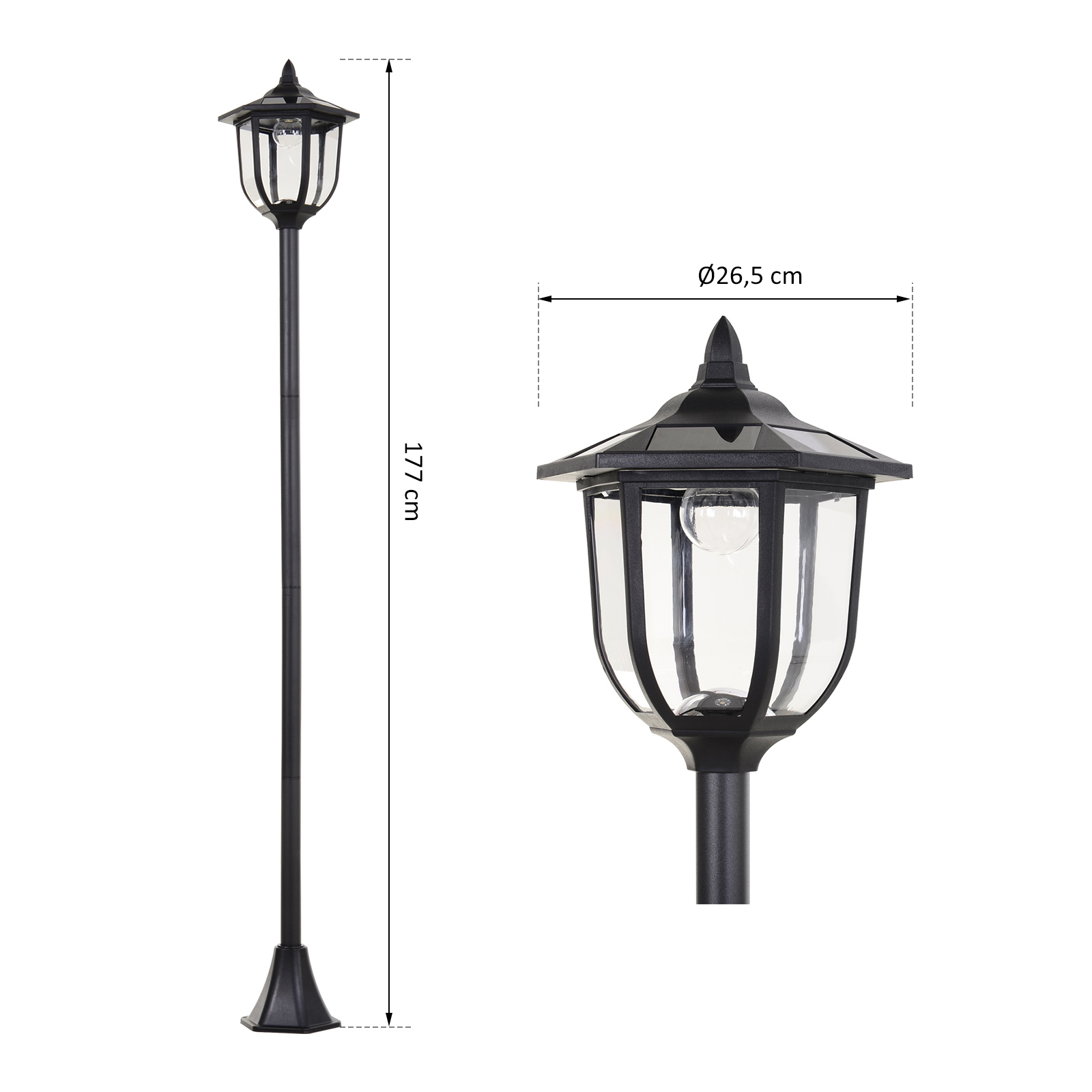 Solar LED Gartenlaterne 177 Cm