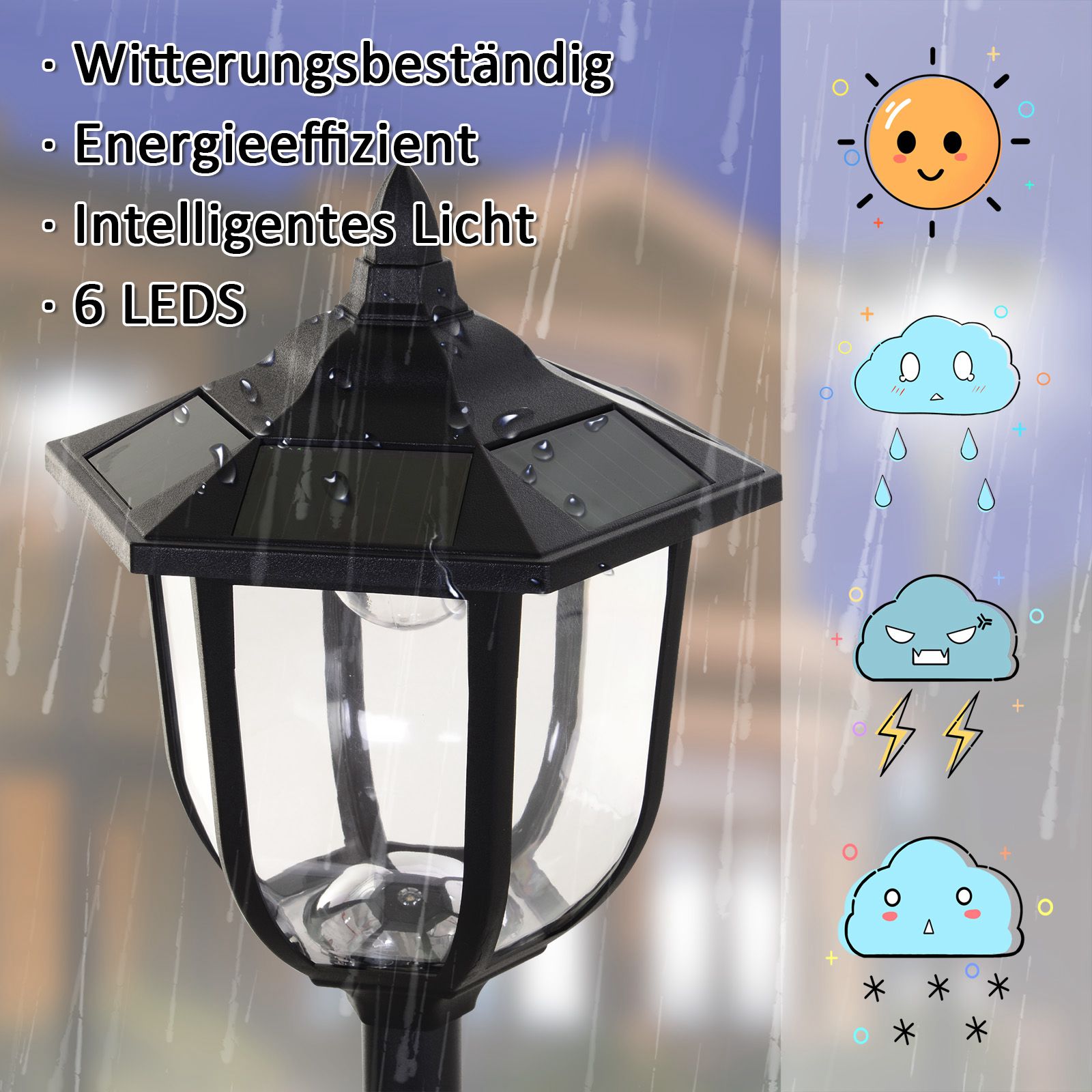 Solar LED Gartenlaterne 177 Cm