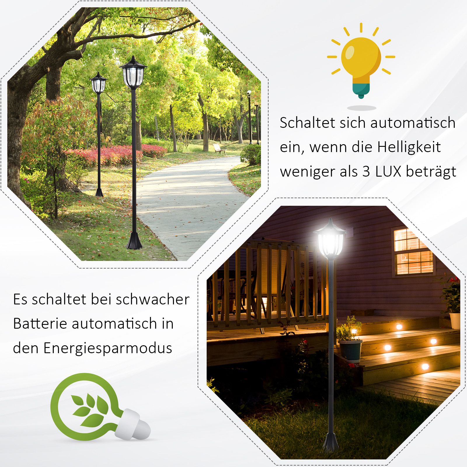 Solar LED Gartenlaterne 177 Cm