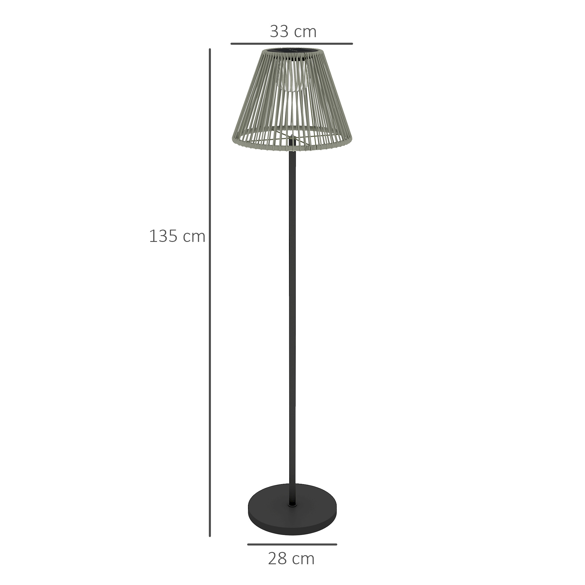 Solar Stehlampe Rattan Lamp