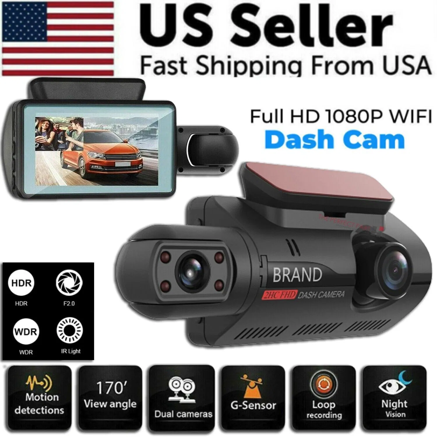 Dual Lens Car DVR Dash Cam