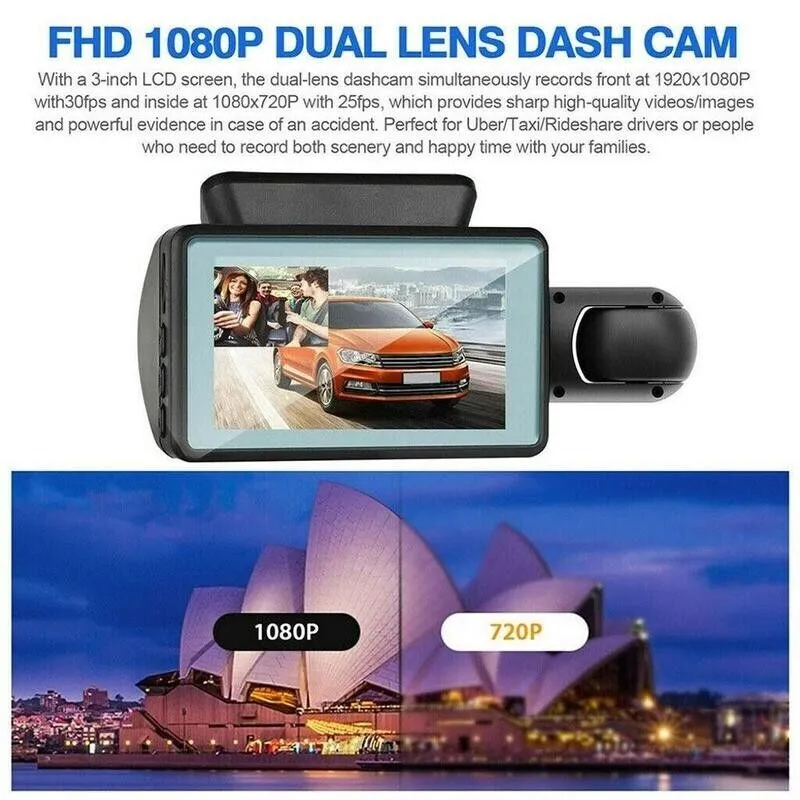 Dual Lens Car DVR Dash Cam