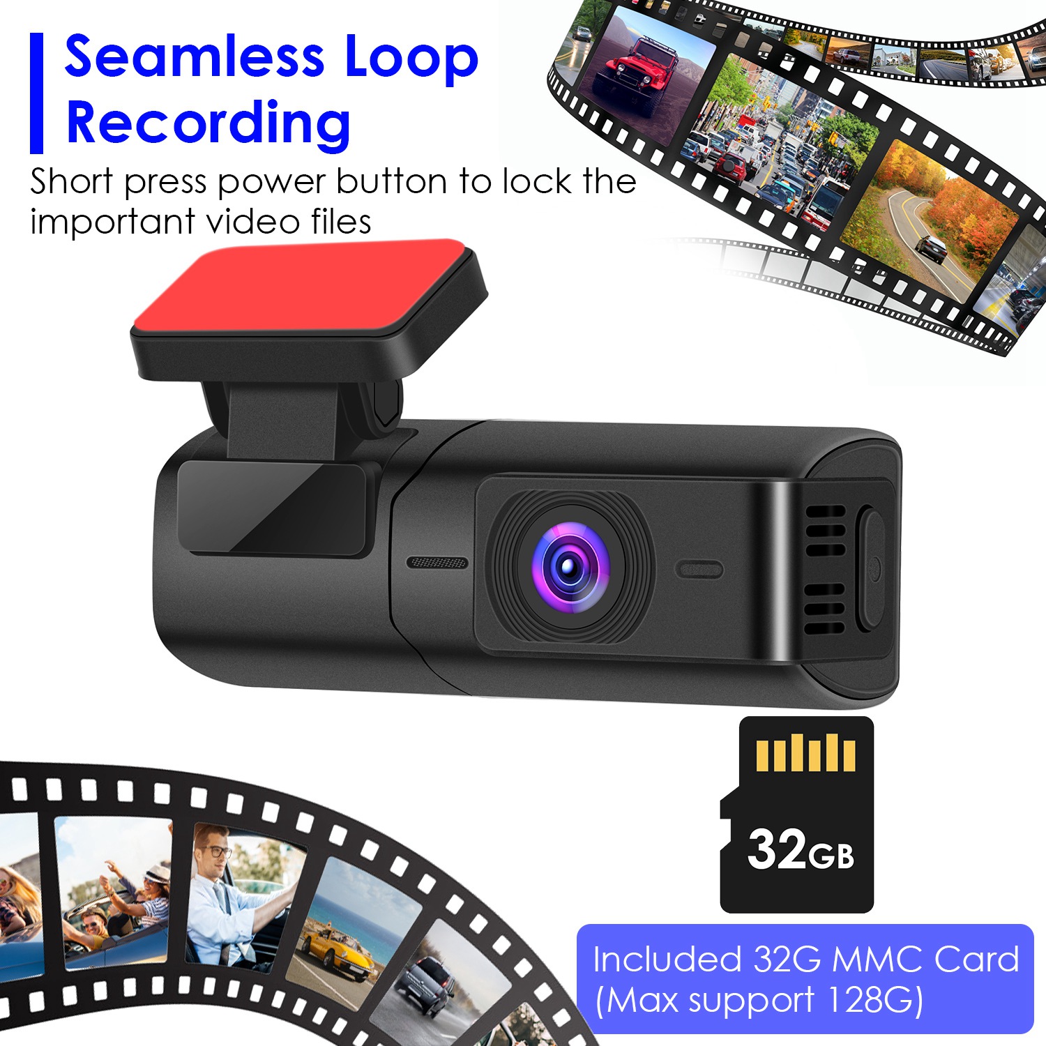 Front Dash Cam 2K HD WiFi