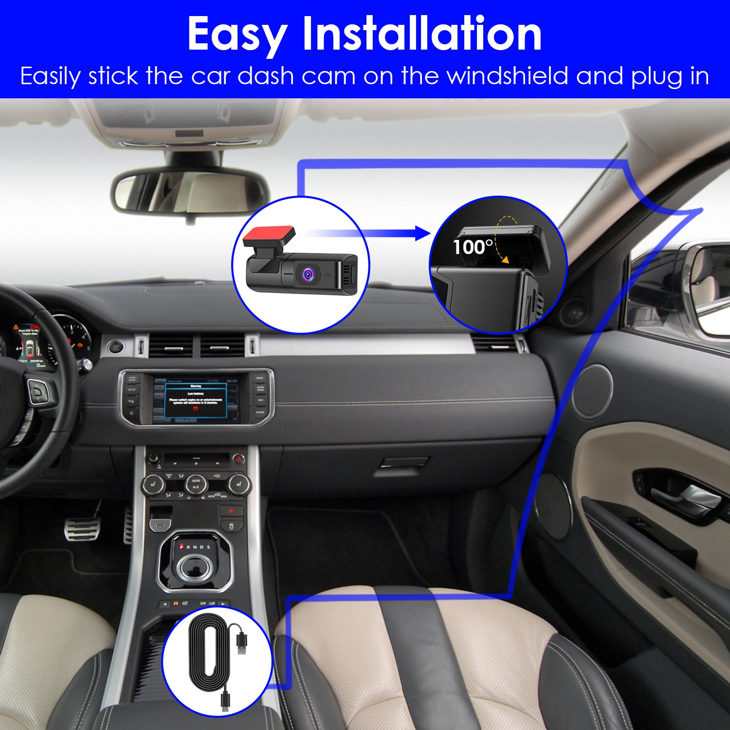 Front Dash Cam 2K HD WiFi