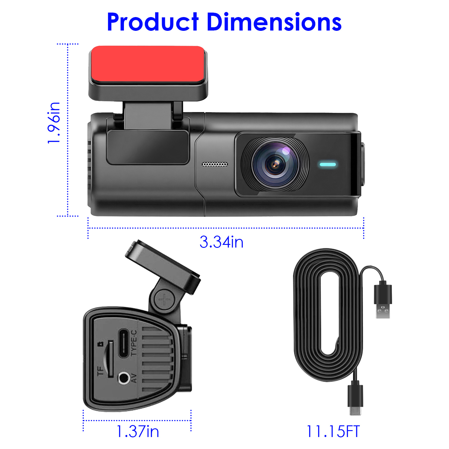 Front Dash Cam 2K HD WiFi