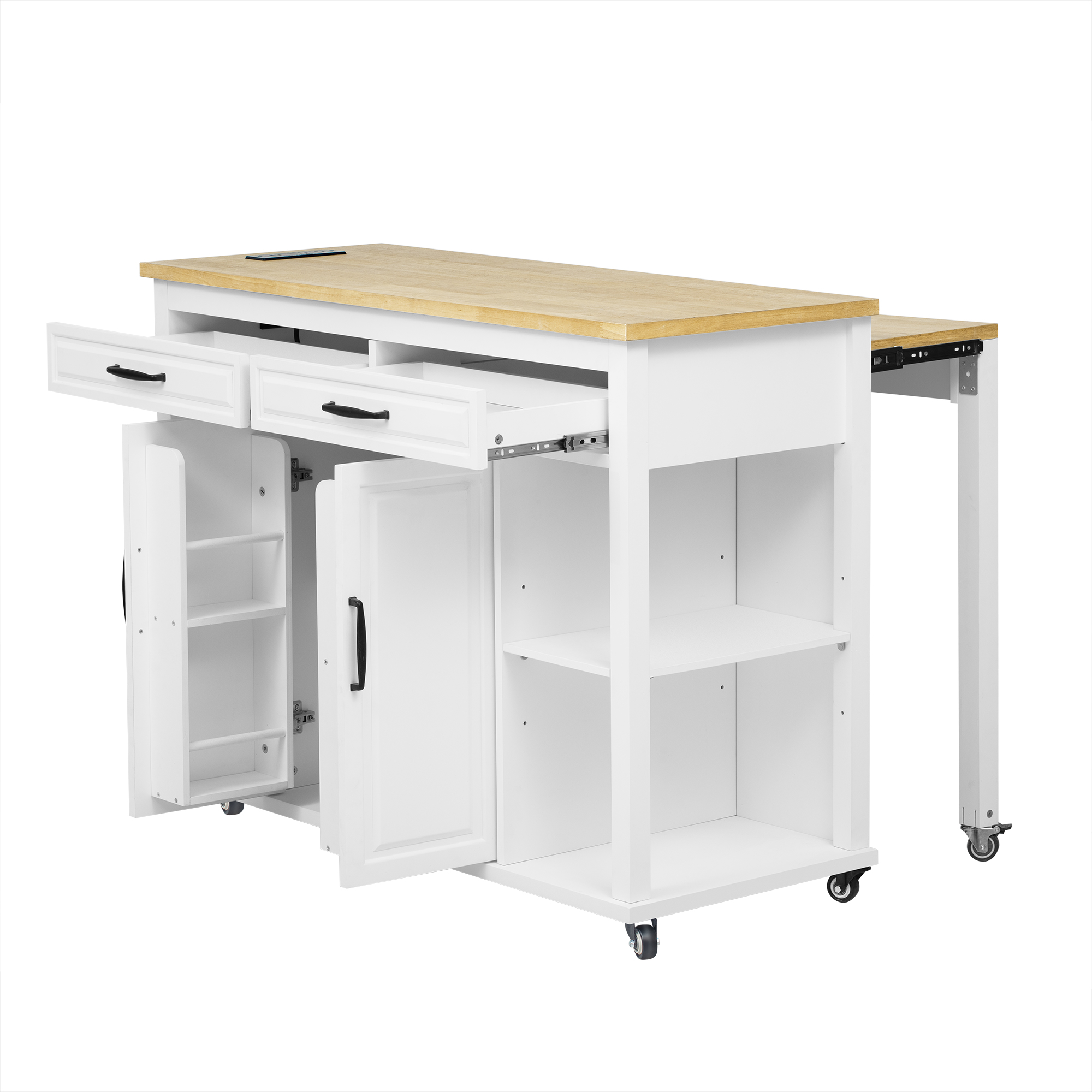 K&K Kitchen Island With Storage