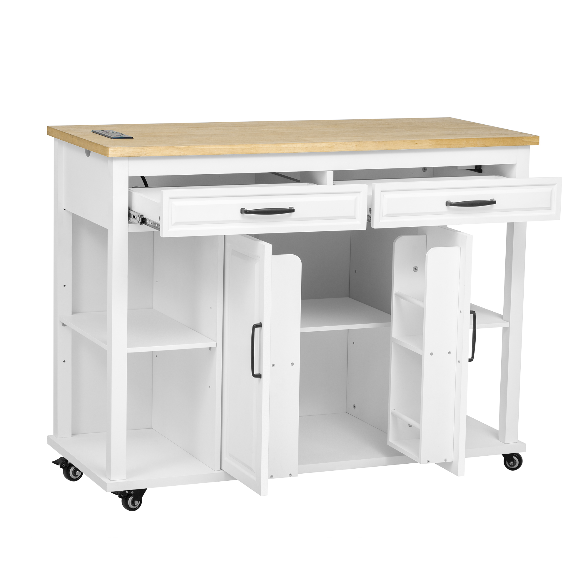 K&K Kitchen Island With Storage