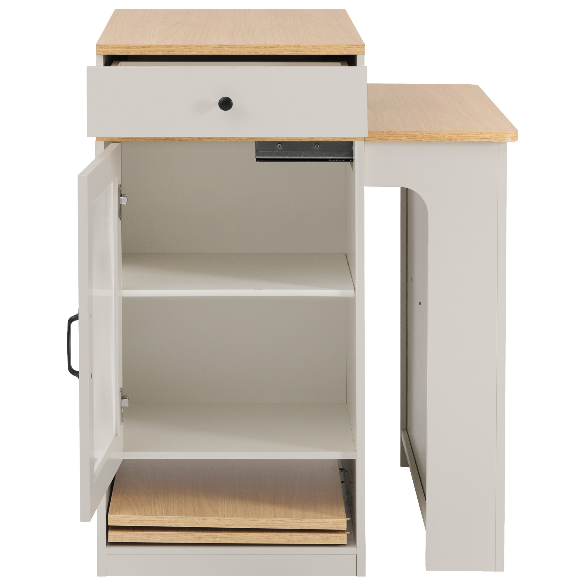 K&K Kitchen Island Extendable Table