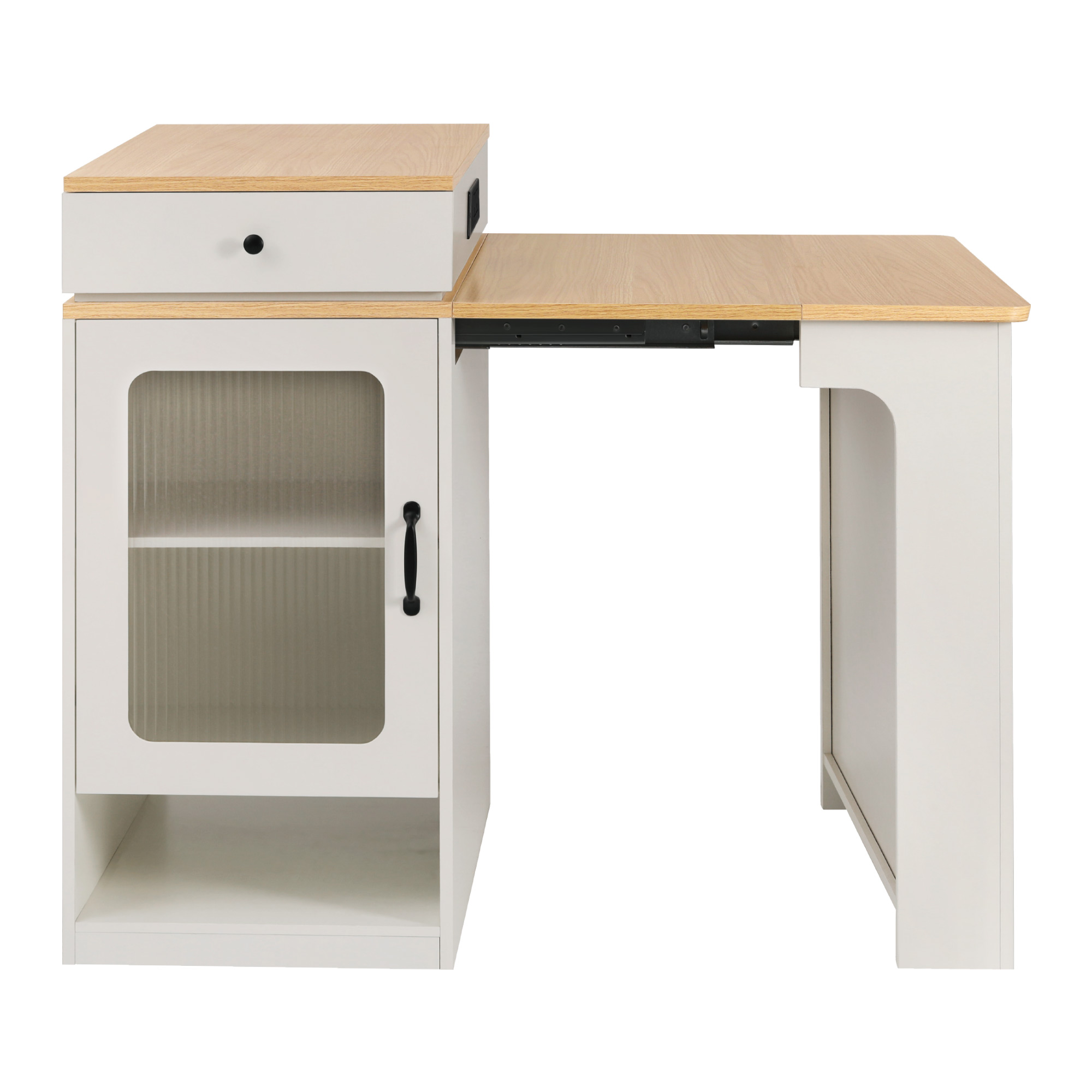 K&K Kitchen Island Extendable Table