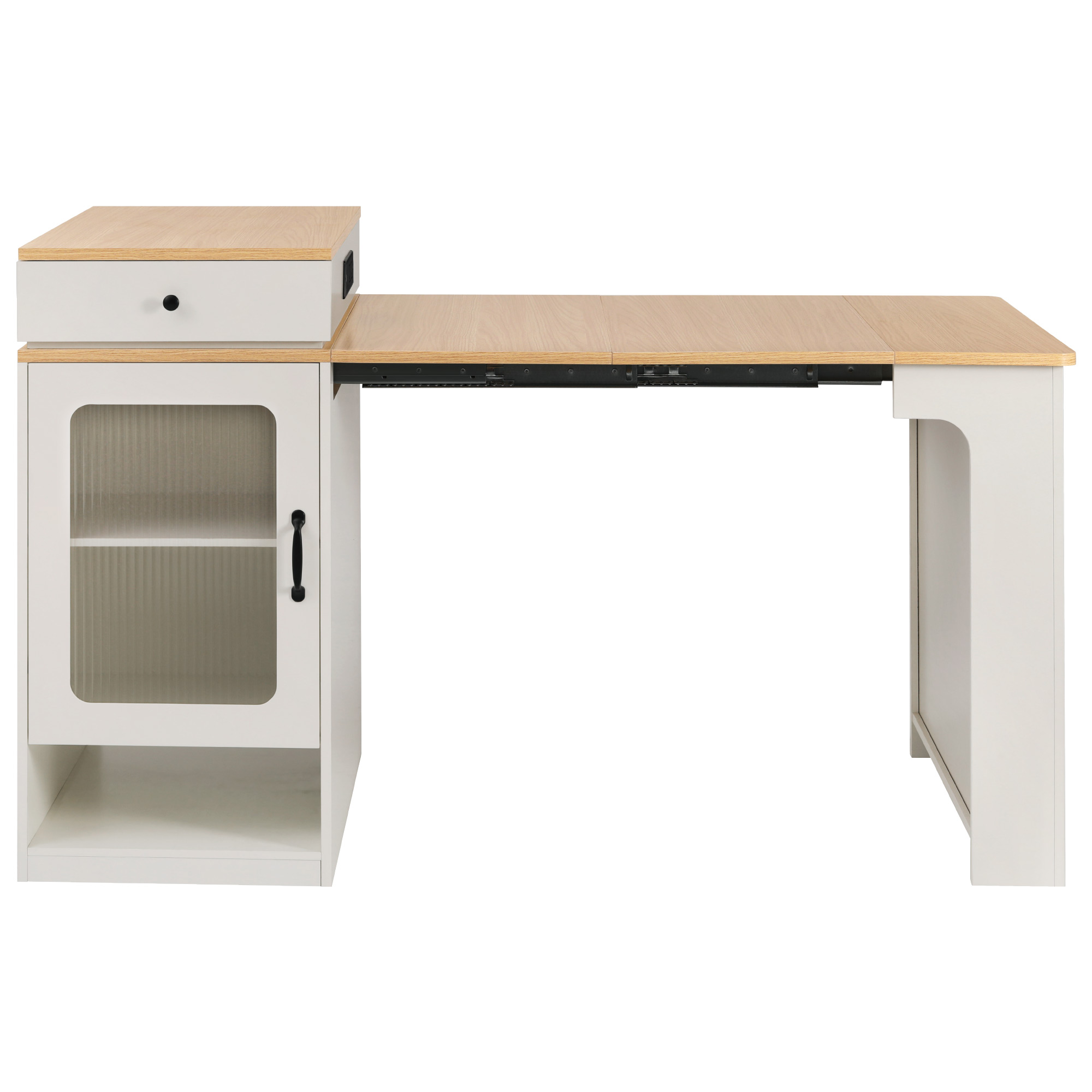 K&K Kitchen Island Extendable Table