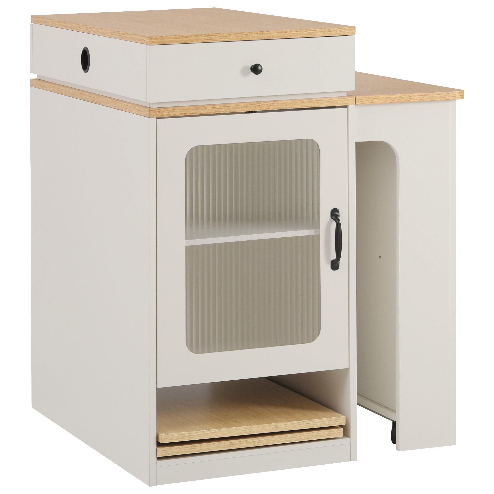 K&K Kitchen Island Extendable Table