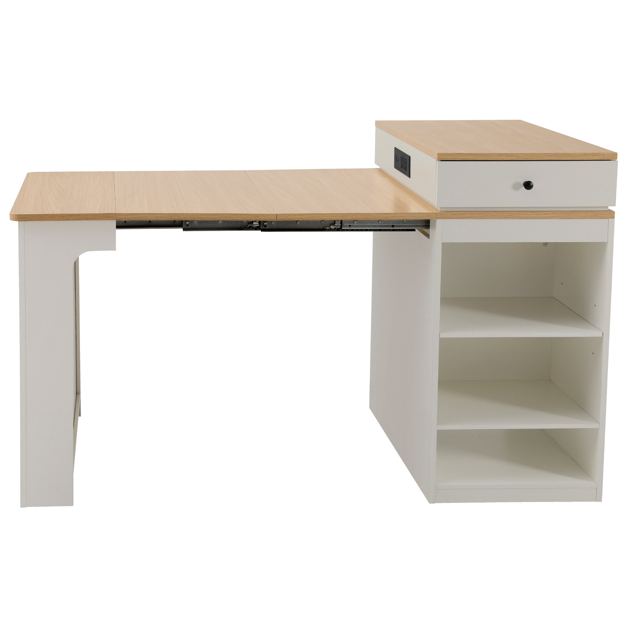 K&K Kitchen Island Extendable Table