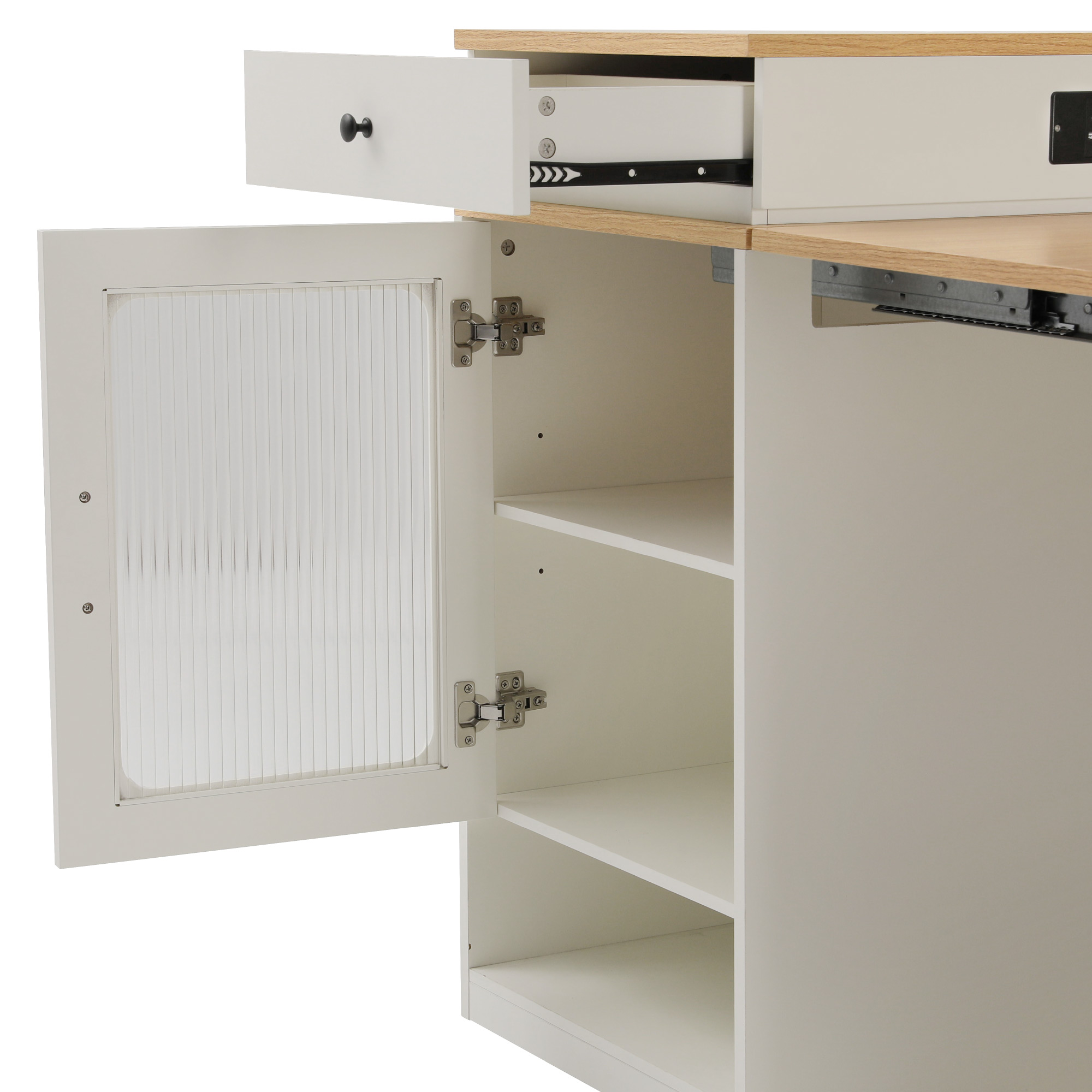 K&K Kitchen Island Extendable Table