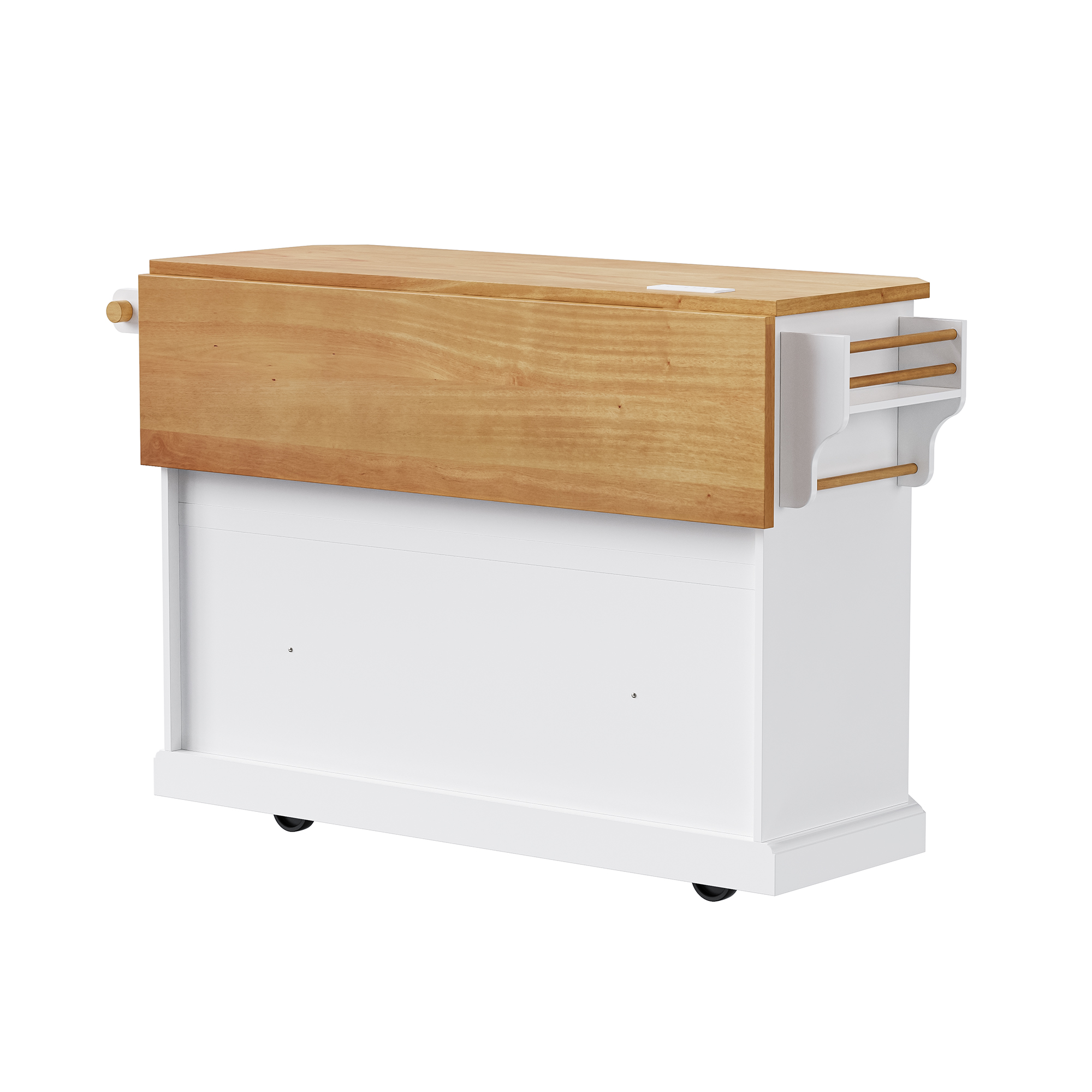 K&K Kitchen Island Rubber Wood Veneer