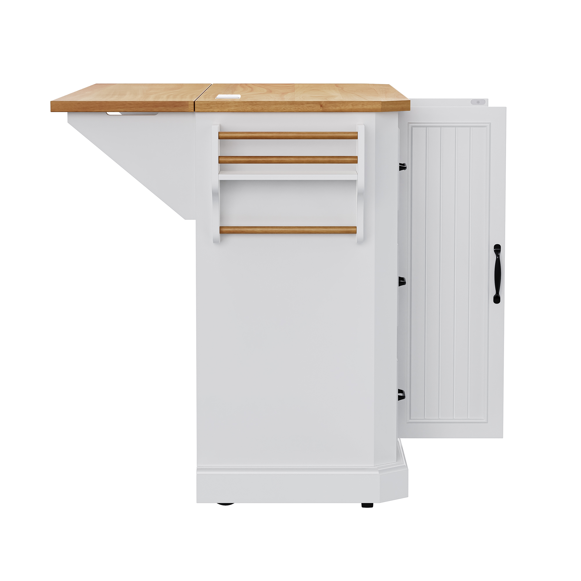 K&K Kitchen Island Rubber Wood Veneer