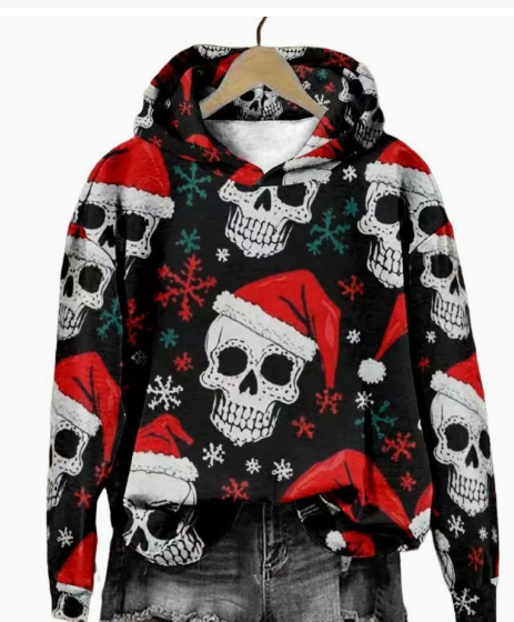 Halloween Printed Hooded Sweatshirt